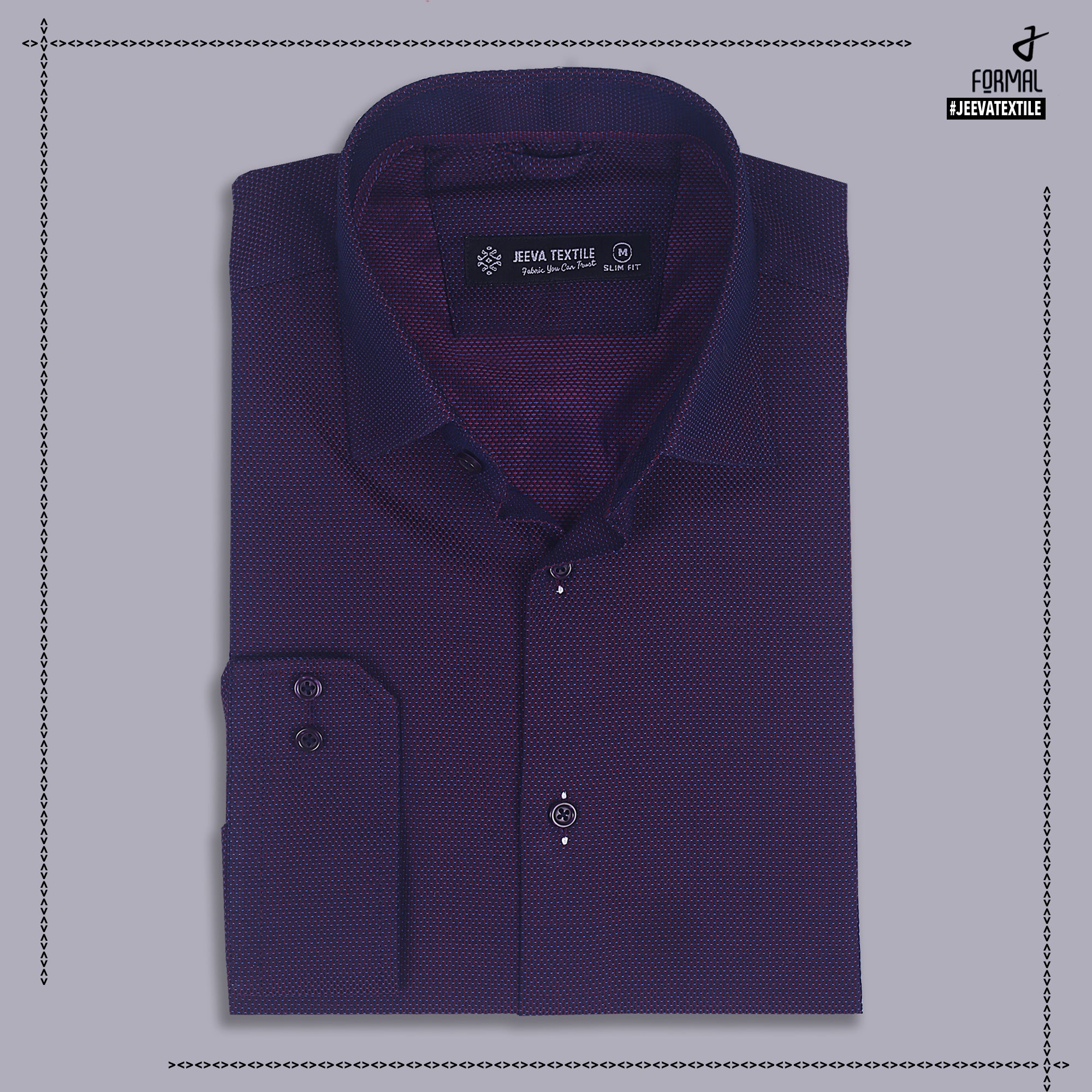 Formal Textured Egyption Cotton Shirt - Plum
