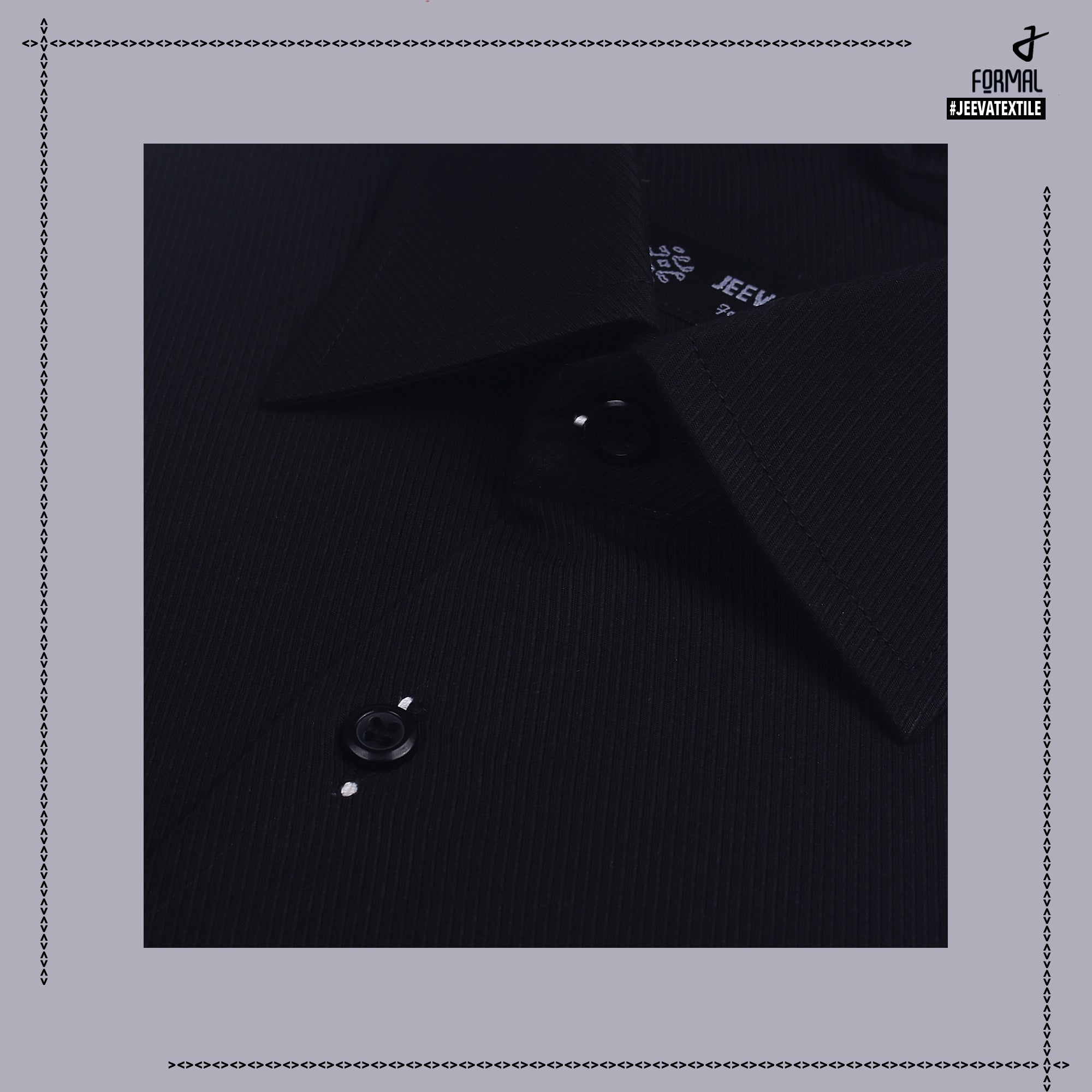 Formal Textured Egyption Cotton Shirt - Rich Black